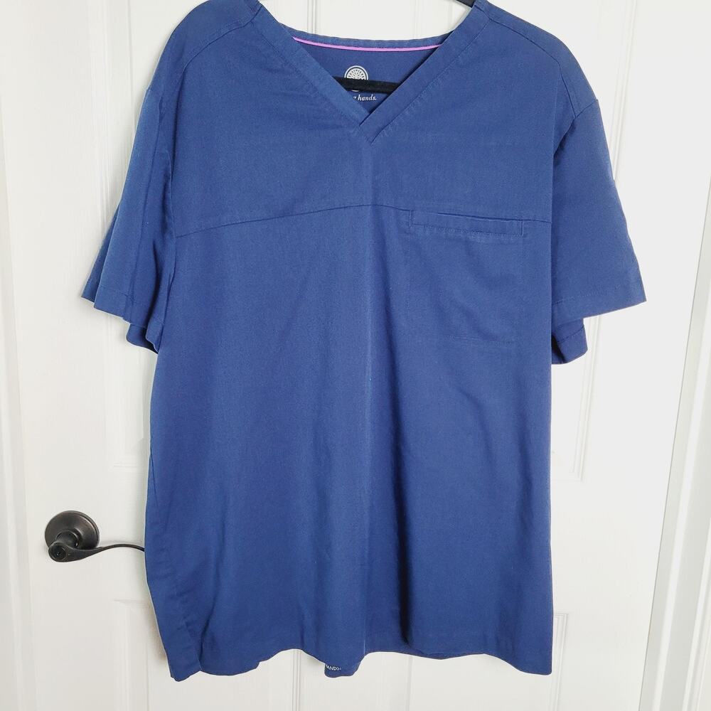 Healing Hands Scrubs Set Mens XL Navy Justin V-Neck Top Cargo Pants Pockets